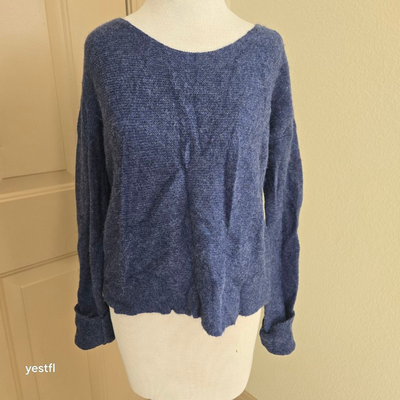 Peruvian Connection Blue Royal Alpaca Crew Neck Studio Sweater S scandi - Picture 2 of 6